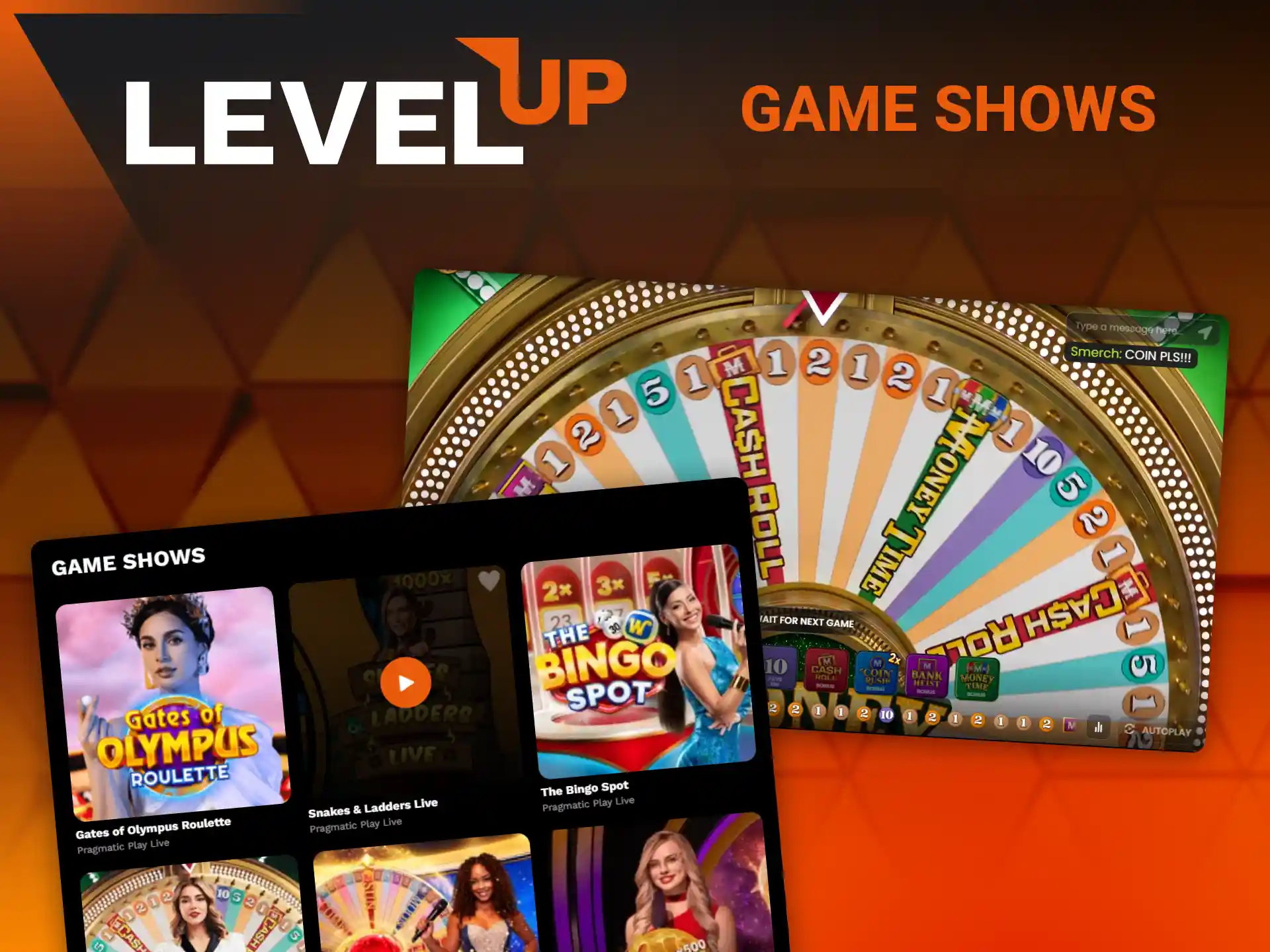 Participate in highly interactive live game shows with engaging hosts at Level Up.