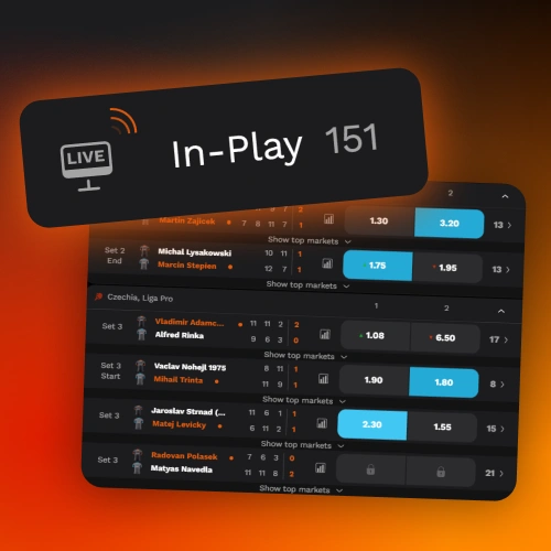 Select live in-play sports betting options for ongoing matches at Level Up.