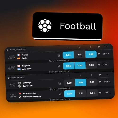 Bet on major international soccer leagues and championship matches at Level Up.