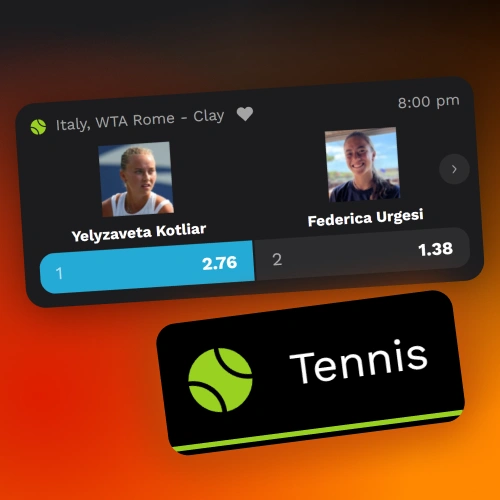 Bet on grand slam tournaments and live tennis matches at Level Up.